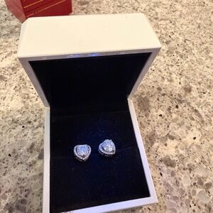 CERTIFIED ~2 Carat Genuine Moissanite
Halo Heart Stud Earrings~SALE